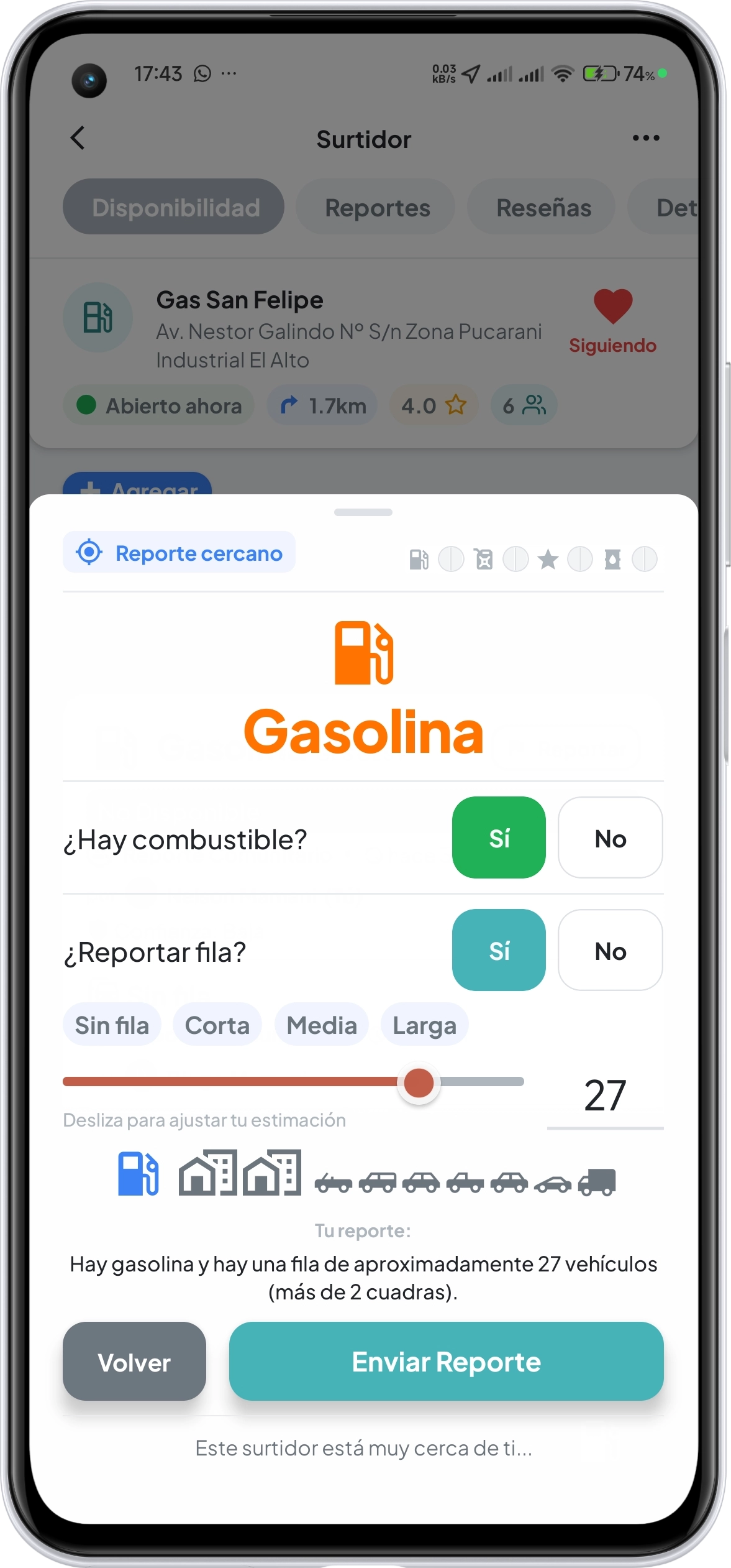 Reportar estado